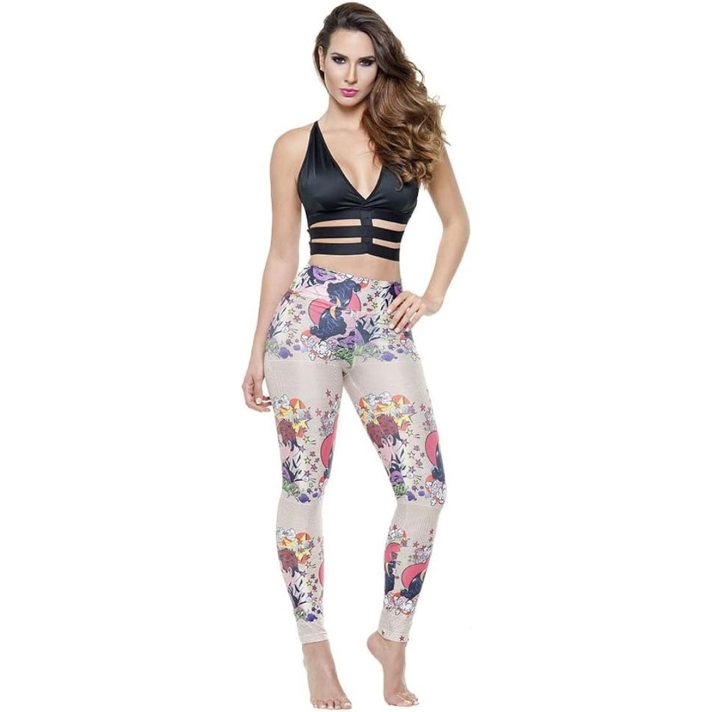 Comic Print Colombian Butt Lifting Leggings